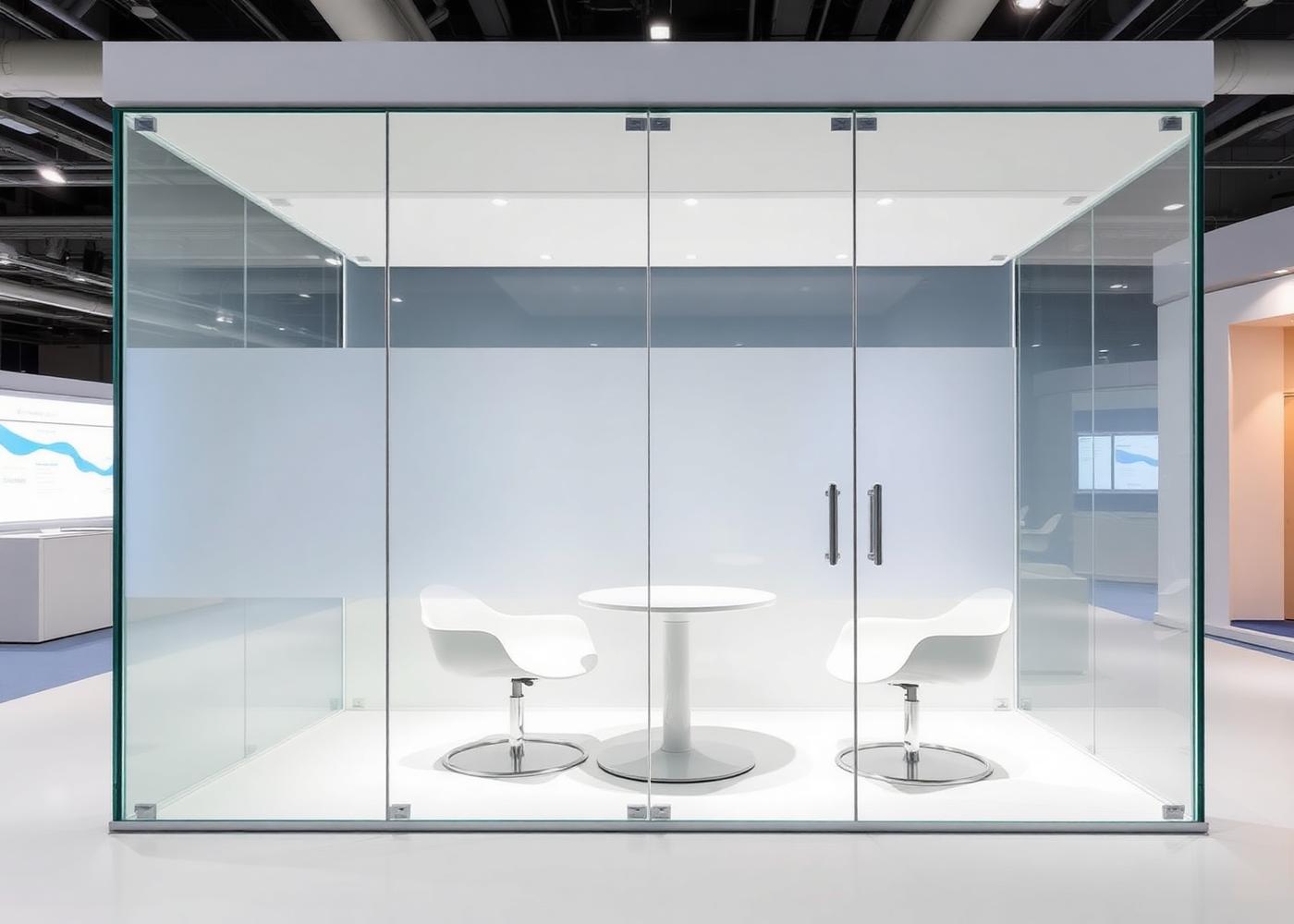 Frost-gradient consultation room interior