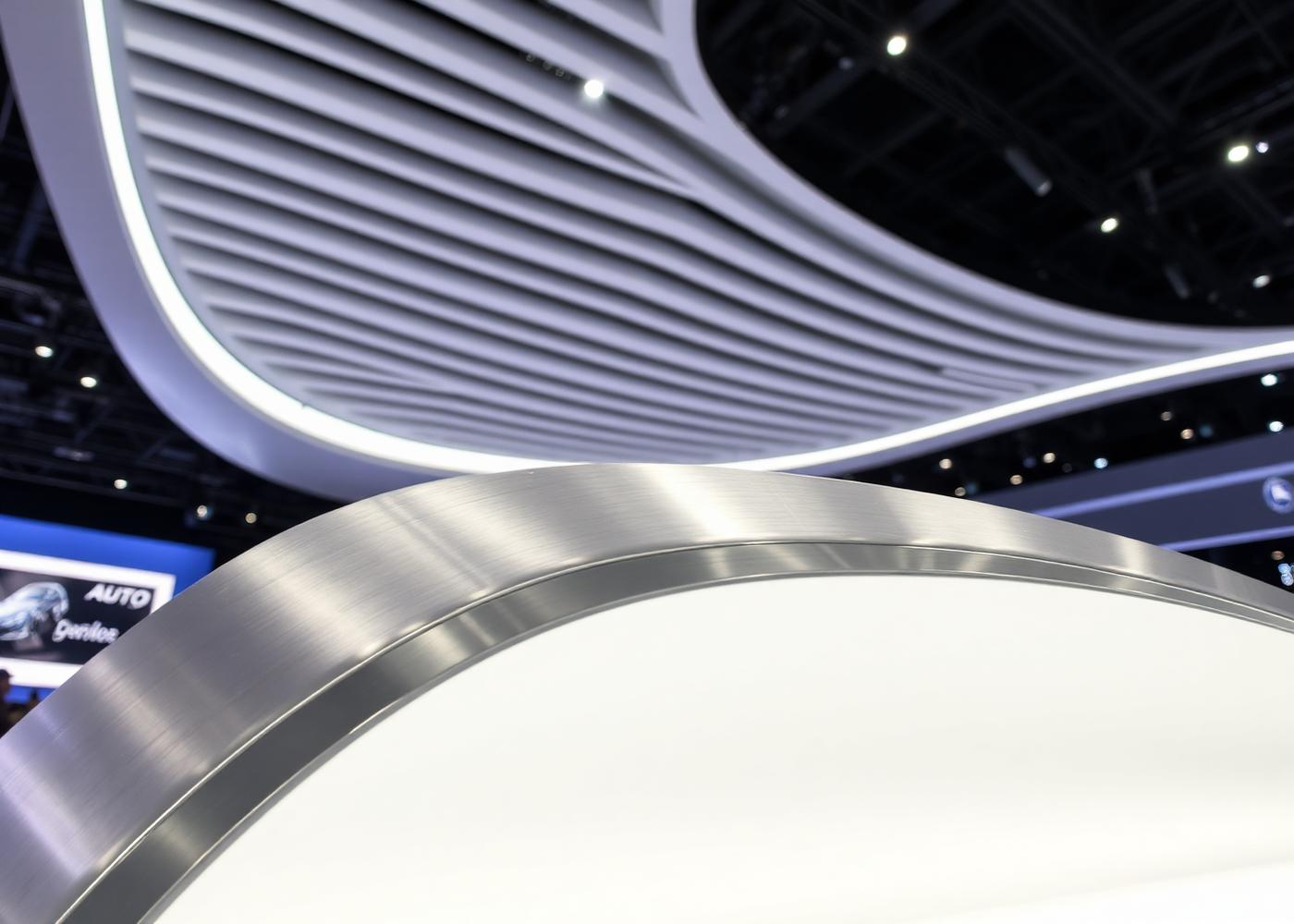 Brushed aluminium edge detail and ceiling fins